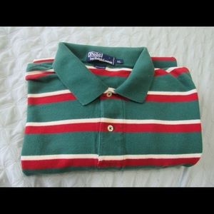 Polo by Ralph Lauren Long Sleeve golf Shirt Men's XL green and red100% cotton